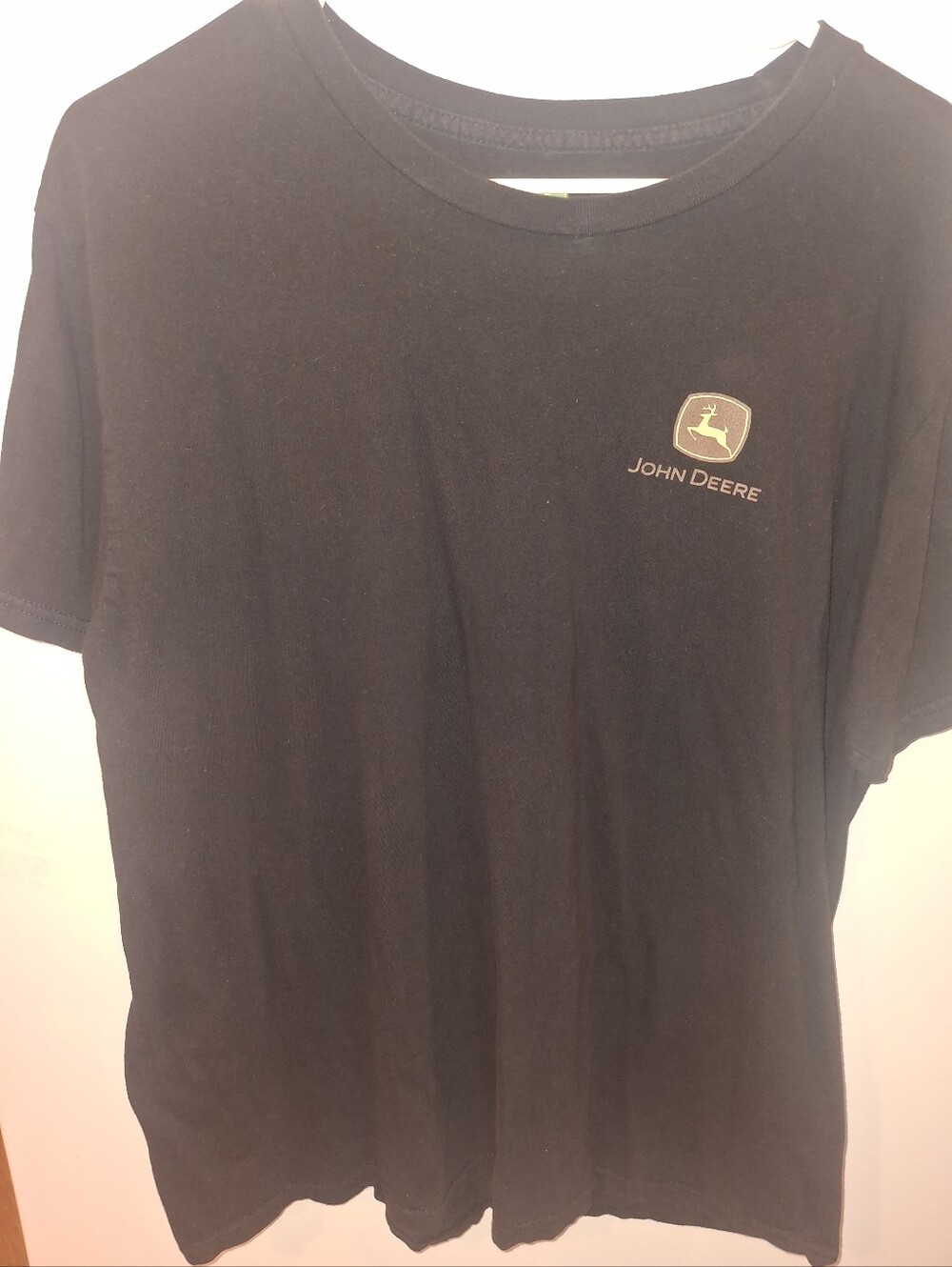 John Deere Black T-Shirt with Green & Yellow Logo